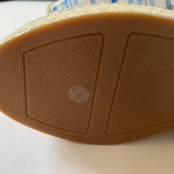 NWOT New Tory Burch Florence Plaid Cavas Basketweave Espadrille Platform Wedge - Picture 5 of 8